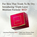 LuLuLun Precious RED triple-layer moisture mask packaging on a light background