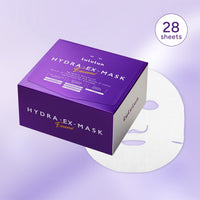 Lulutun Hydra-EX-Mask packaging with a single mask sheet on a purple background