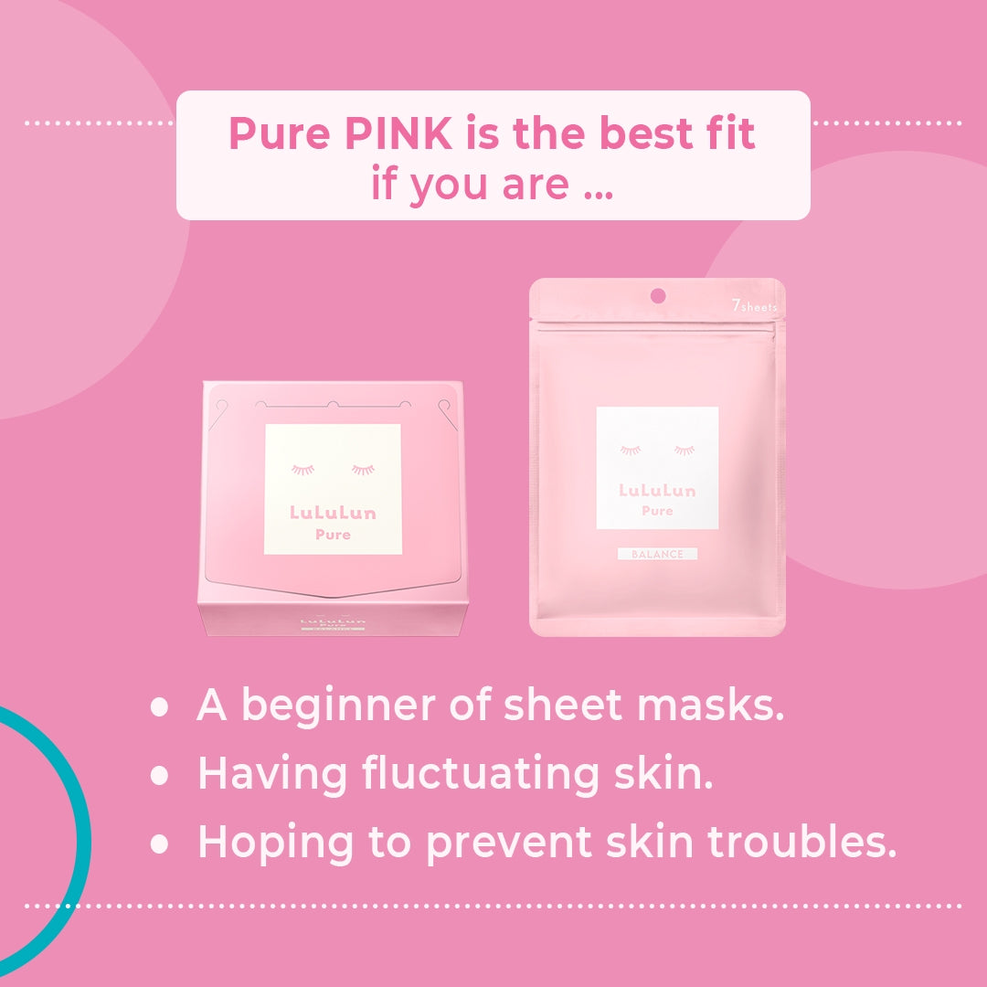 Lululun Pure Sheet Mask BALANCE (Pink) - 7PCS